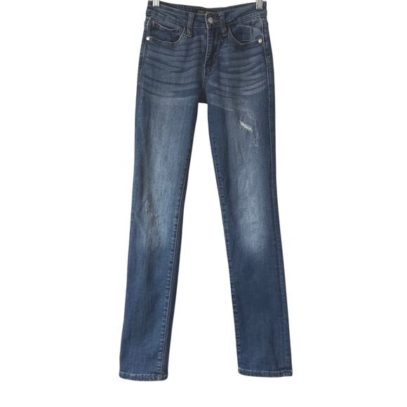 Judy Blue Joshua Straight Leg Jeans Cuffed/Uncuffed Sz 25 Dk Wash JB8277DK *EUC - Picture 2 of 14